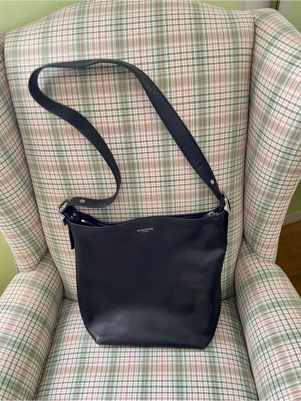 Coach Black Leather Legacy Shoulder Handbag / Purse